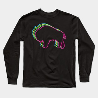 Bison Buffalo 80s Neon Long Sleeve T-Shirt